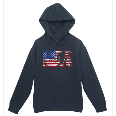 American USA Flag Bigfoot Sasquatch Patriotic 4th of July Urban Pullover Hoodie