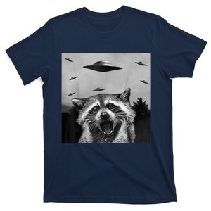 Alien UFO Funny Raccoon Stuffed Animal T-Shirt