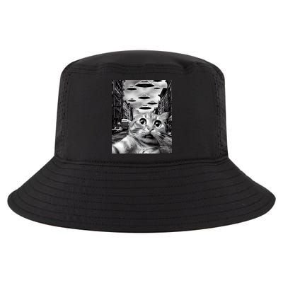 Alien UFO Funny Cat Selfie Cool Comfort Performance Bucket Hat