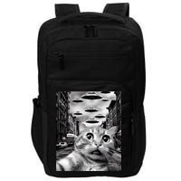 Alien UFO Funny Cat Selfie Impact Tech Backpack