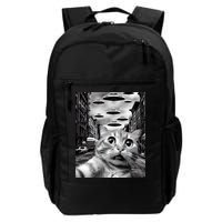 Alien UFO Funny Cat Selfie Backpack