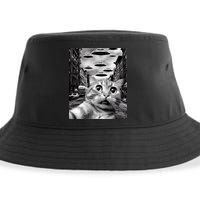 Alien UFO Funny Cat Selfie Sustainable Bucket Hat