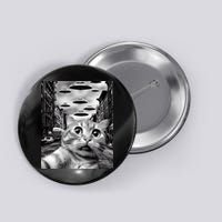 Alien UFO Funny Cat Selfie Button