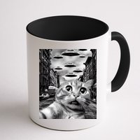 Alien UFO Funny Cat Selfie Mug
