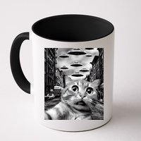 Alien UFO Funny Cat Selfie Mug