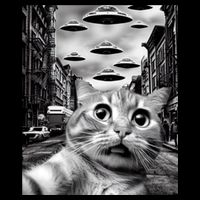 Alien UFO Funny Cat Selfie Mug