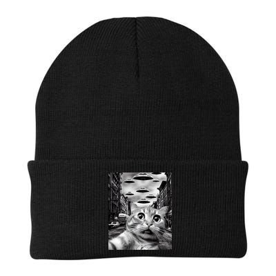 Alien UFO Funny Cat Selfie Beanie