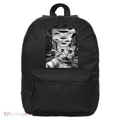 Alien UFO Funny Cat Selfie 16 in Basic Backpack