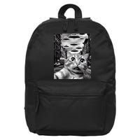 Alien UFO Funny Cat Selfie 16 in Basic Backpack