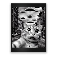 Alien UFO Funny Cat Selfie Poster