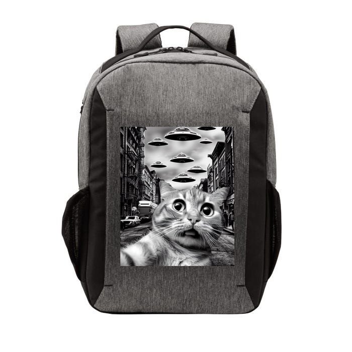 Alien UFO Funny Cat Selfie Vector Backpack