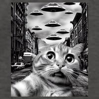 Alien UFO Funny Cat Selfie Vector Backpack