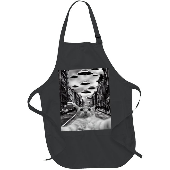 Alien UFO Funny Cat Selfie Apron