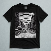 Alien UFO Funny Cat Selfie T-Shirt
