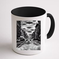 Alien UFO Funny Cat Selfie Mug