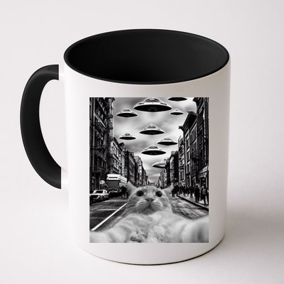 Alien UFO Funny Cat Selfie Mug