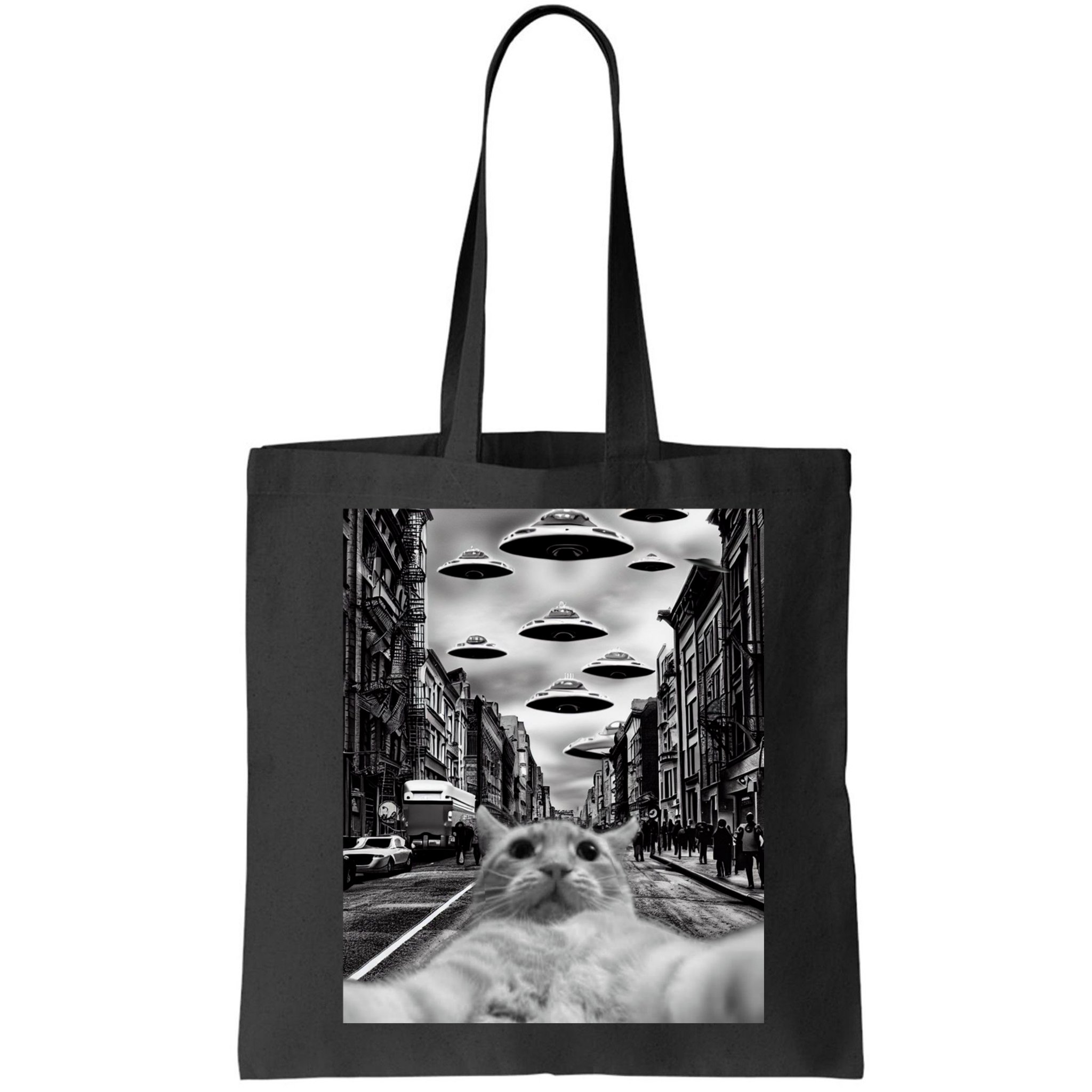 Alien UFO Funny Cat Selfie Bag