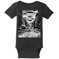 Alien UFO Funny Cat Selfie Baby Bodysuit