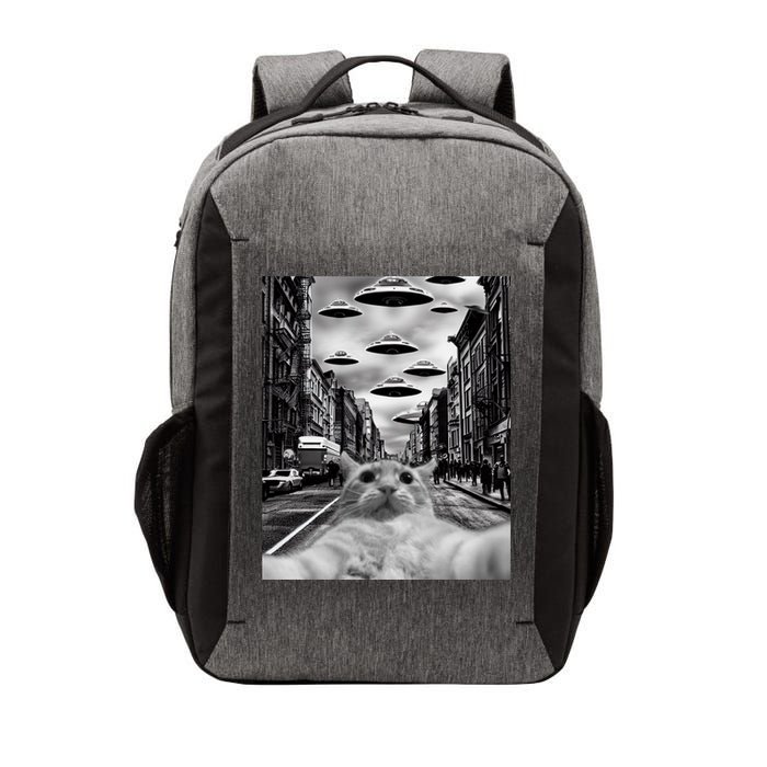 Alien UFO Funny Cat Selfie Vector Backpack