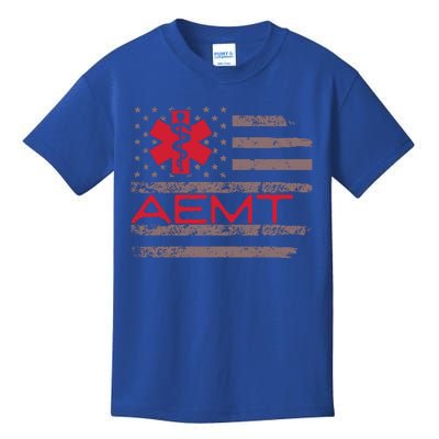 Aemt Usa Flag Patriotic Medical Medical Technician Gift Kids T-Shirt