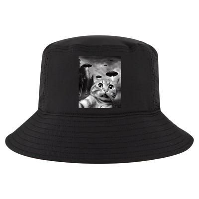 Alien UFO Funny Cat Selfie Cool Comfort Performance Bucket Hat