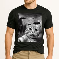 Alien UFO Funny Cat Selfie Cooling Performance Crew T-Shirt