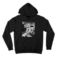 Alien UFO Funny Cat Selfie Hoodie