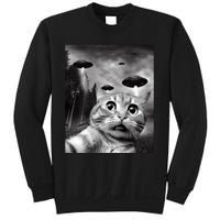 Alien UFO Funny Cat Selfie Sweatshirt