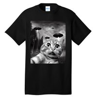 Alien UFO Funny Cat Selfie Tall T-Shirt