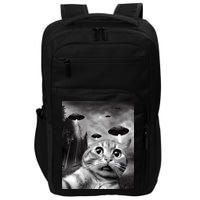 Alien UFO Funny Cat Selfie Impact Tech Backpack