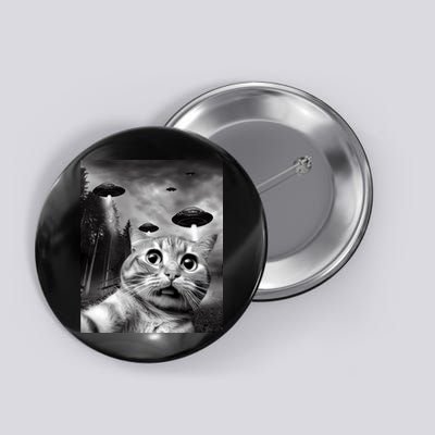 Alien UFO Funny Cat Selfie Button