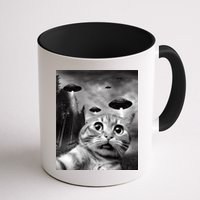 Alien UFO Funny Cat Selfie Mug