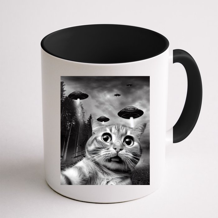 Alien UFO Funny Cat Selfie Mug