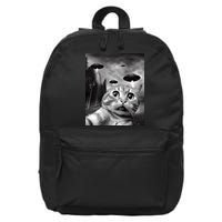 Alien UFO Funny Cat Selfie 16 in Basic Backpack