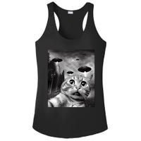 Alien UFO Funny Cat Selfie Ladies PosiCharge Competitor Racerback Tank