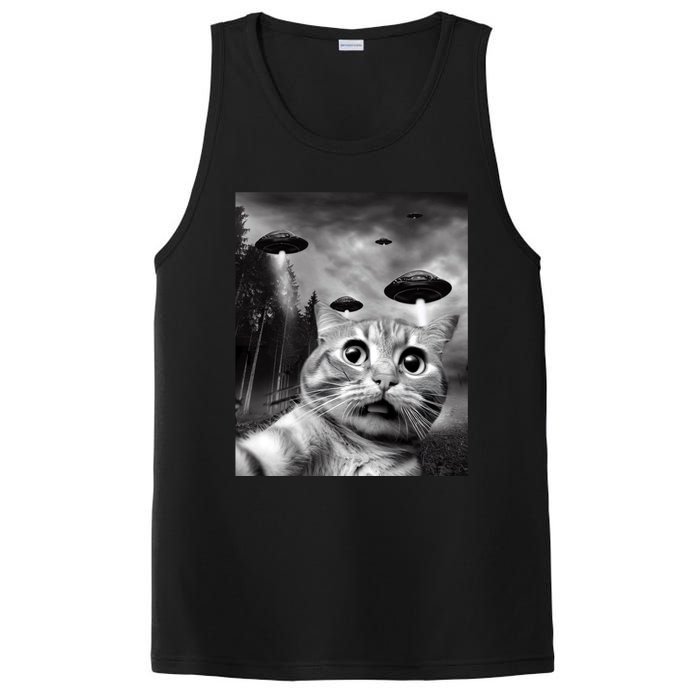 Alien UFO Funny Cat Selfie PosiCharge Competitor Tank