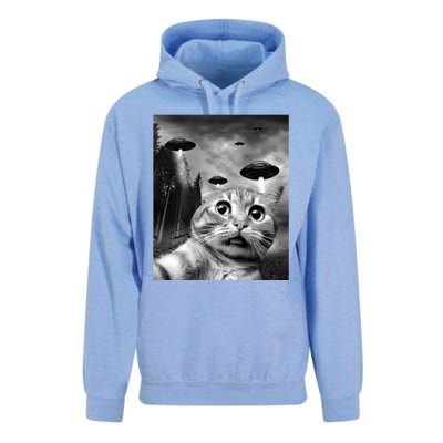 Alien UFO Funny Cat Selfie Unisex Surf Hoodie