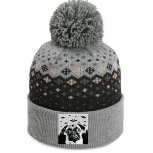 Alien UFO Funny Pug Dog Lover Men Women Kids The Baniff Cuffed Pom Beanie