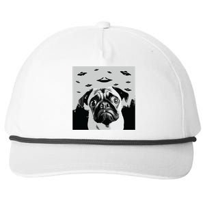 Alien UFO Funny Pug Dog Lover Men Women Kids Snapback Five-Panel Rope Hat