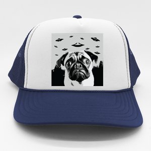 Alien UFO Funny Pug Dog Lover Men Women Kids Trucker Hat