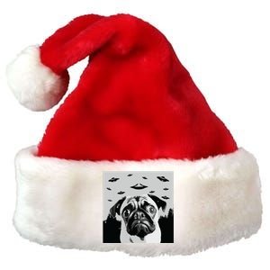 Alien UFO Funny Pug Dog Lover Men Women Kids Premium Christmas Santa Hat