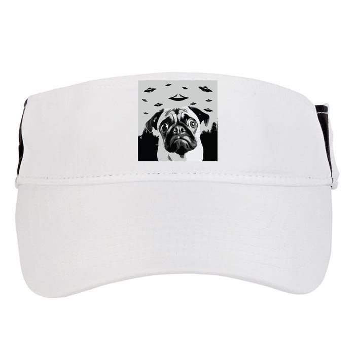 Alien UFO Funny Pug Dog Lover Men Women Kids Adult Drive Performance Visor