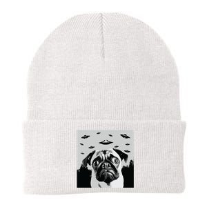 Alien UFO Funny Pug Dog Lover Men Women Kids Knit Cap Winter Beanie