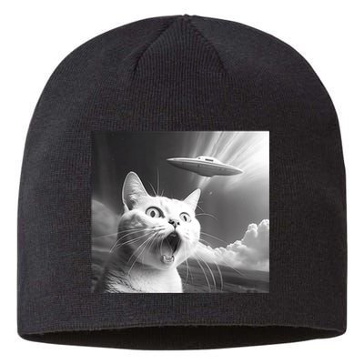 Alien UFO Funny Cat Sustainable Beanie