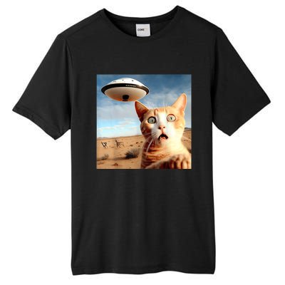 Alien UFO Funny Cat Selfie Tall Fusion ChromaSoft Performance T-Shirt