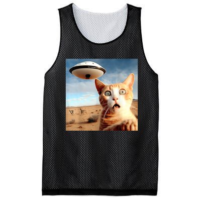 Alien UFO Funny Cat Selfie Mesh Reversible Basketball Jersey Tank