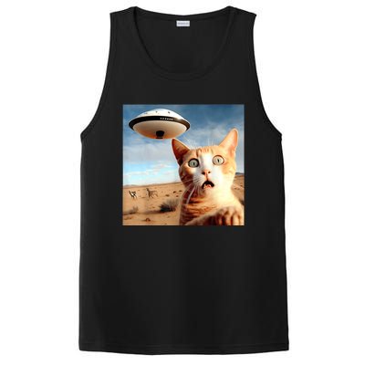 Alien UFO Funny Cat Selfie PosiCharge Competitor Tank