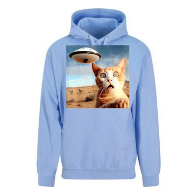 Alien UFO Funny Cat Selfie Unisex Surf Hoodie