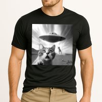 Alien UFO Funny Cat Selfie Cooling Performance Crew T-Shirt