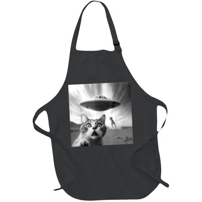 Alien UFO Funny Cat Selfie Apron